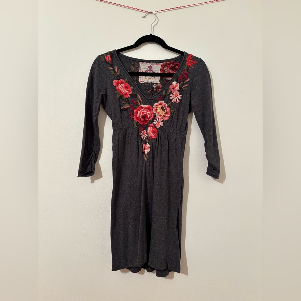 ✨Johnny Was✨ JWLA embroidered Jersey mini dress
